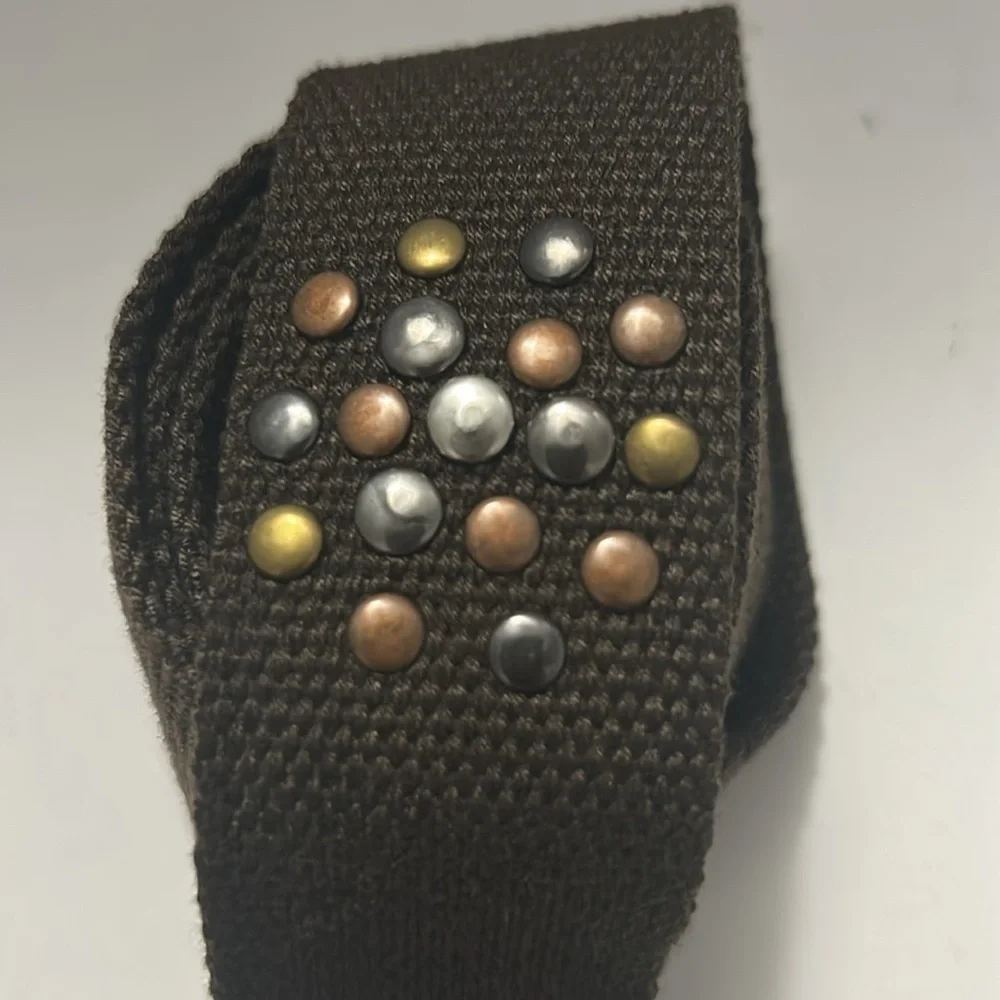 Women’s Canvas Brown Belt with Brass Buckle  Size 41” Width 1 1/2”  #1836